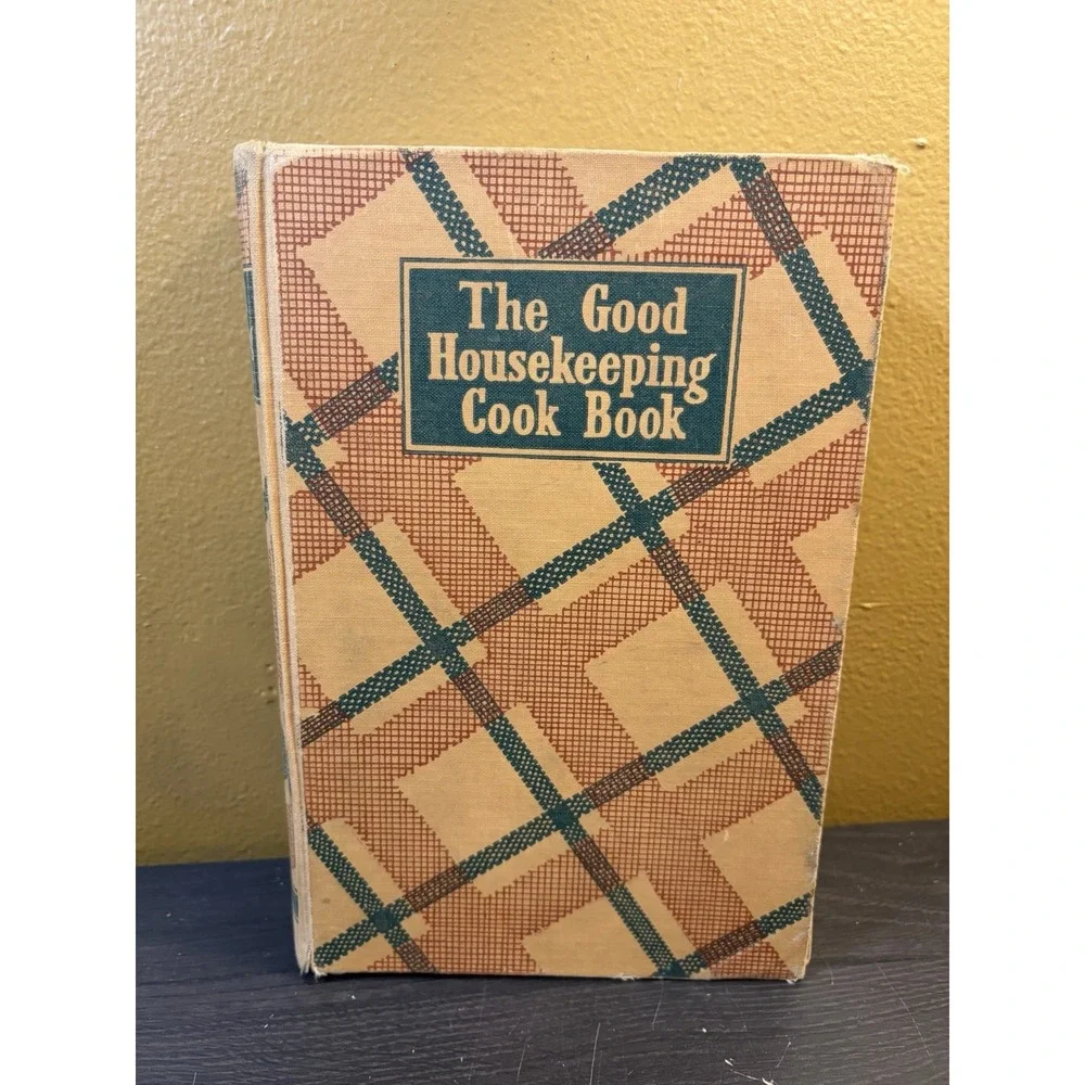 Vintage 1944 The Good Housekeeping Cook Book Hardcover Plaid With Ephemera 60s